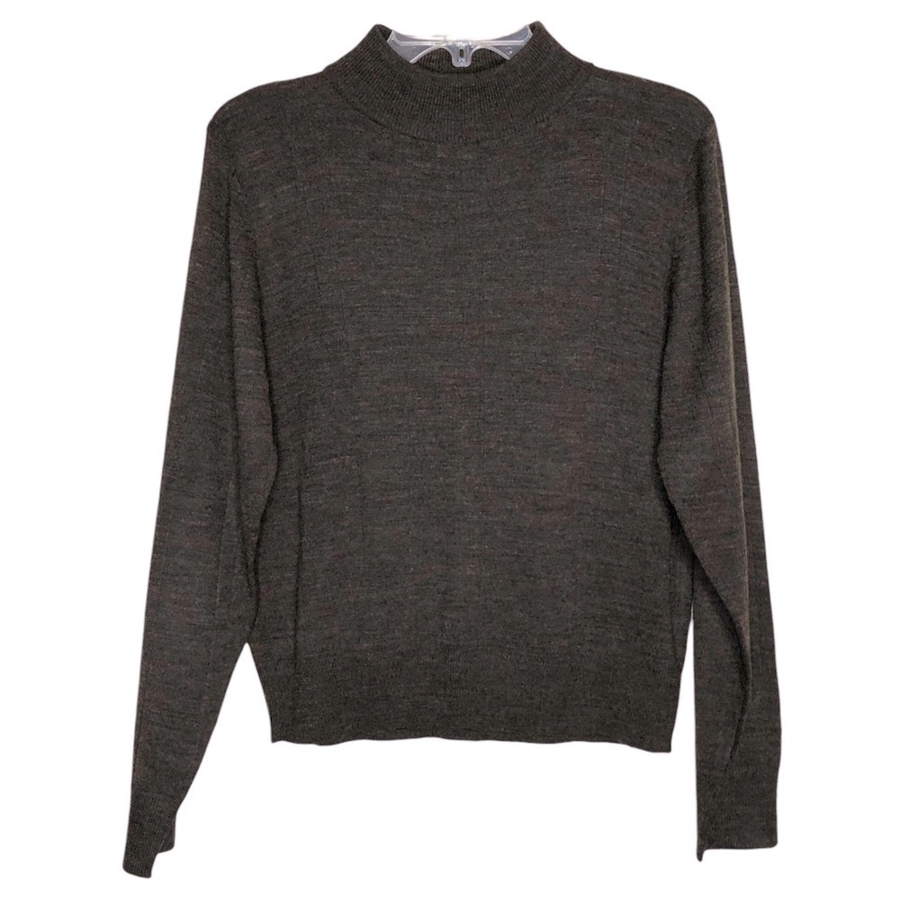 Harve BERNARD - Wool Blend Brown Mock Turtleneck Long Sleeve Sweater Size Medium
